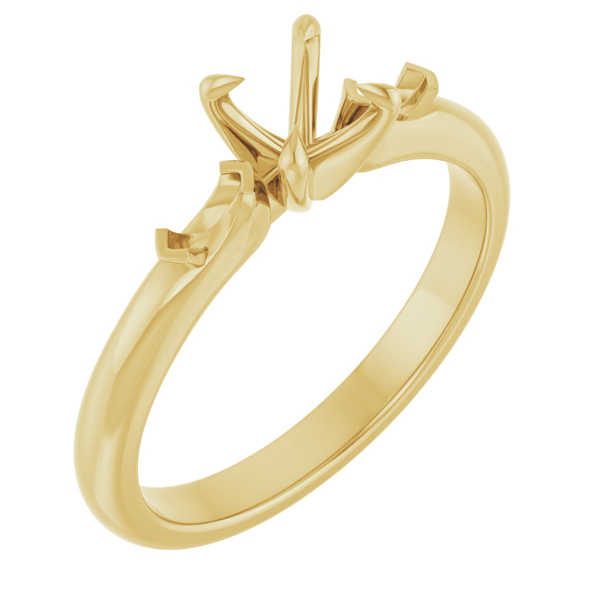 Claw-Prong Three-Stone Engagement Ring