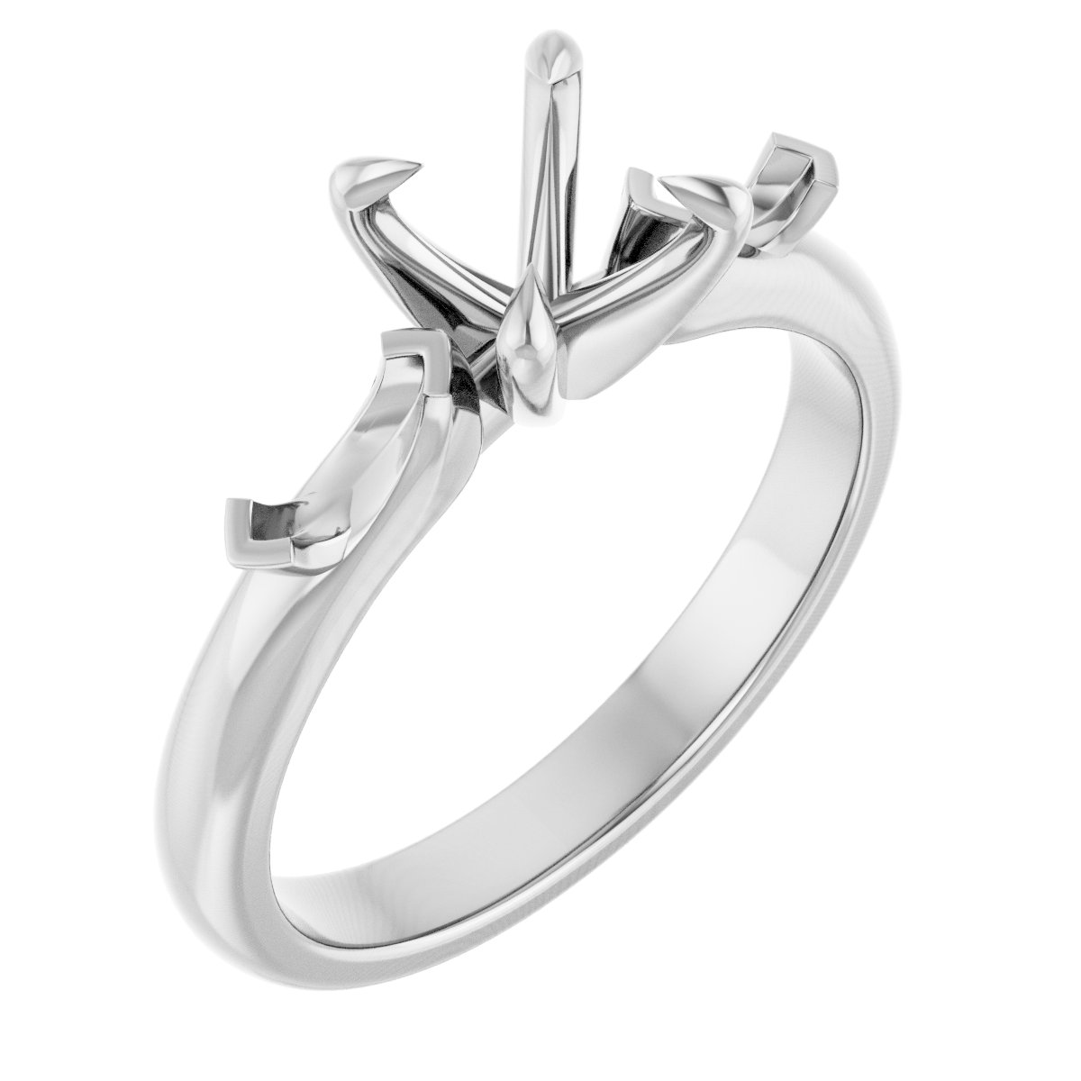Claw-Prong Three-Stone Engagement Ring