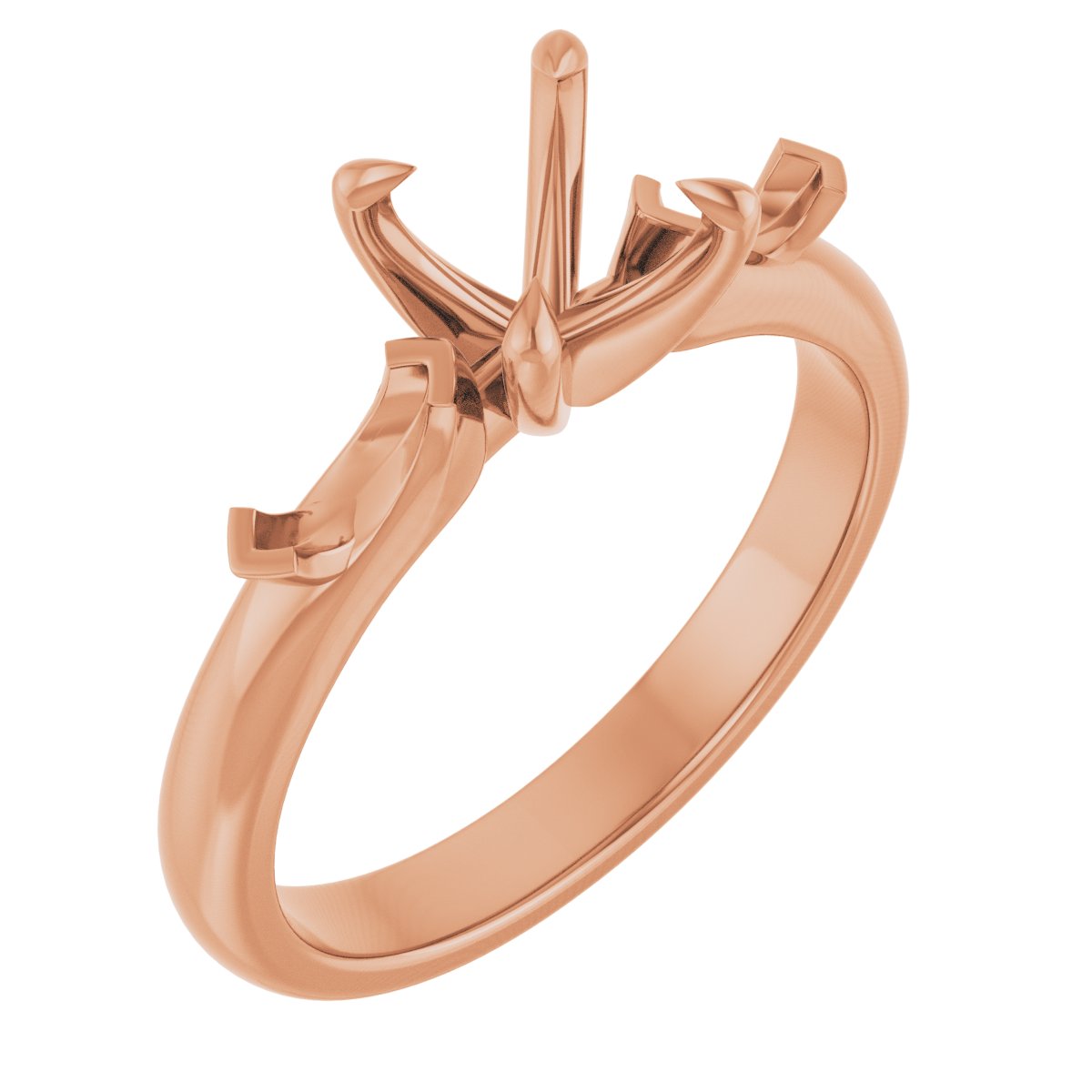 Claw-Prong Three-Stone Engagement Ring
