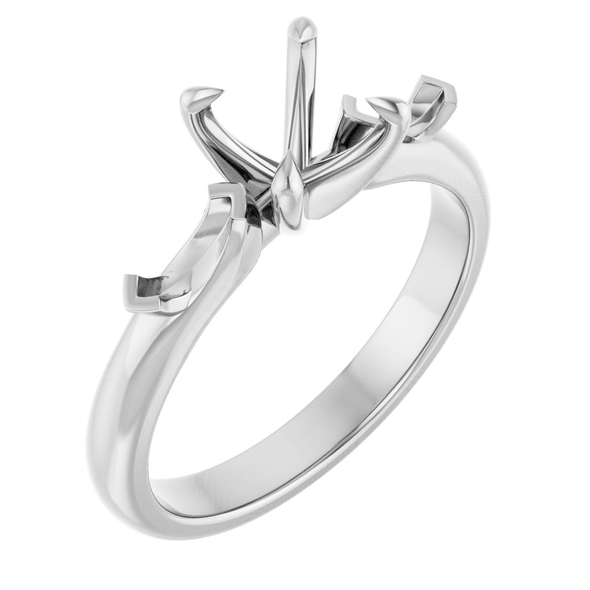 Claw-Prong Three-Stone Engagement Ring
