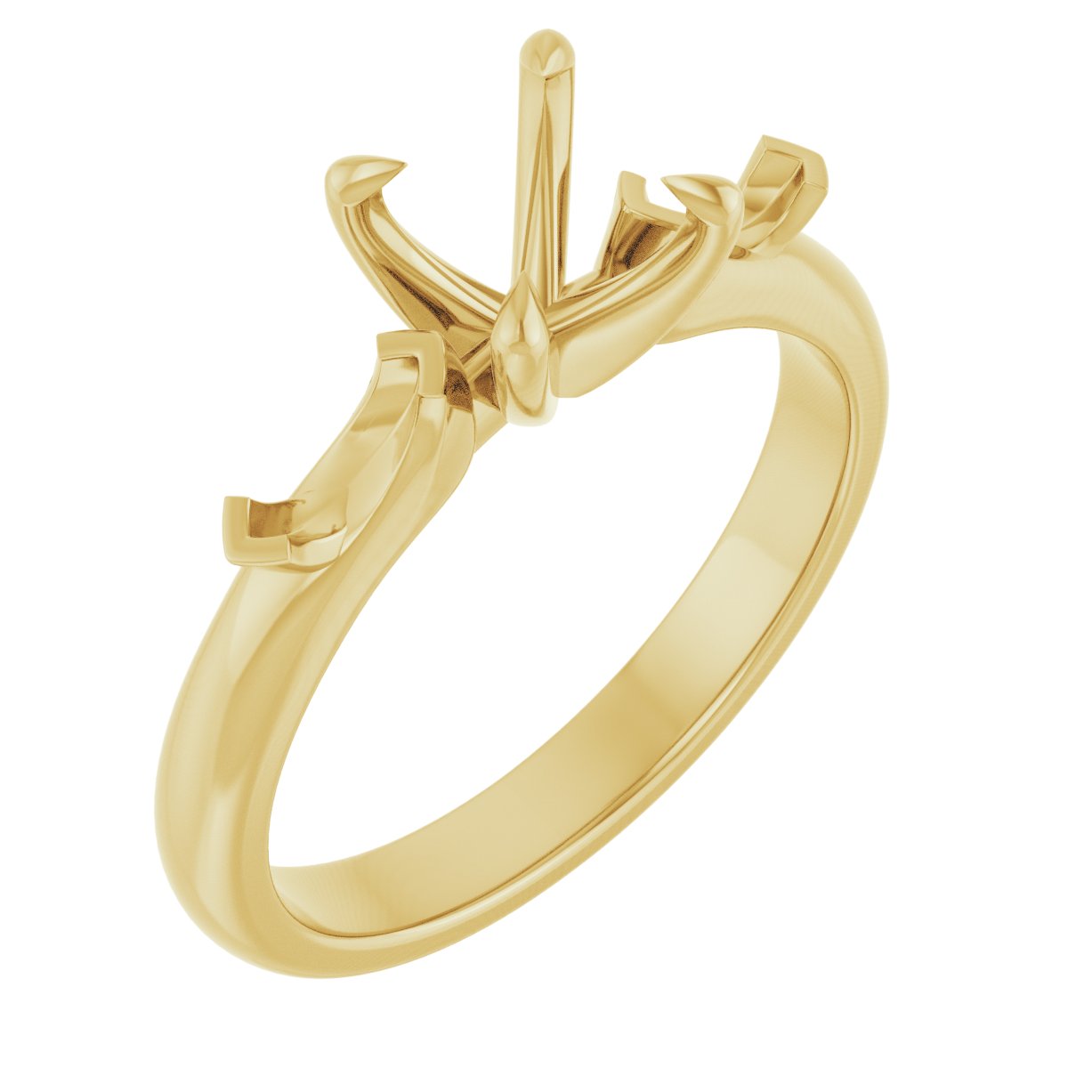 Claw-Prong Three-Stone Engagement Ring