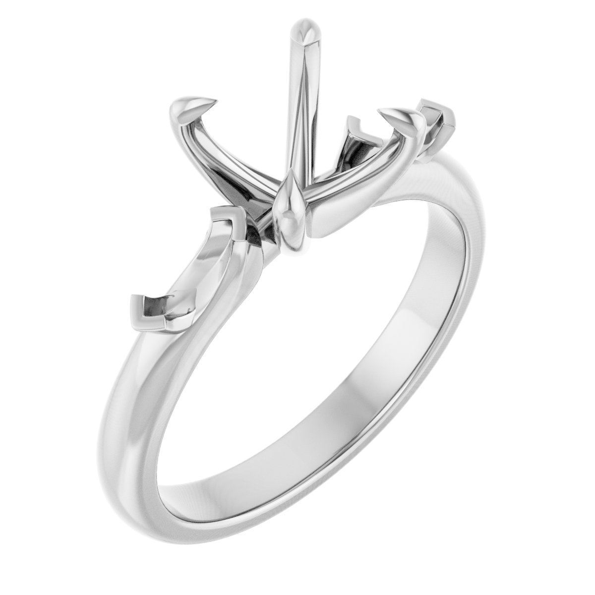 Claw-Prong Three-Stone Engagement Ring