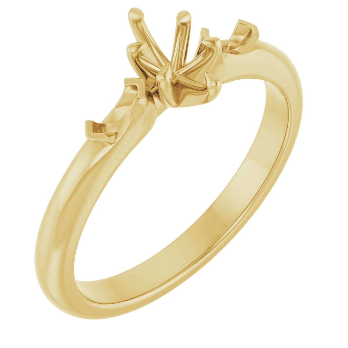 Claw-Prong Three-Stone Engagement Ring