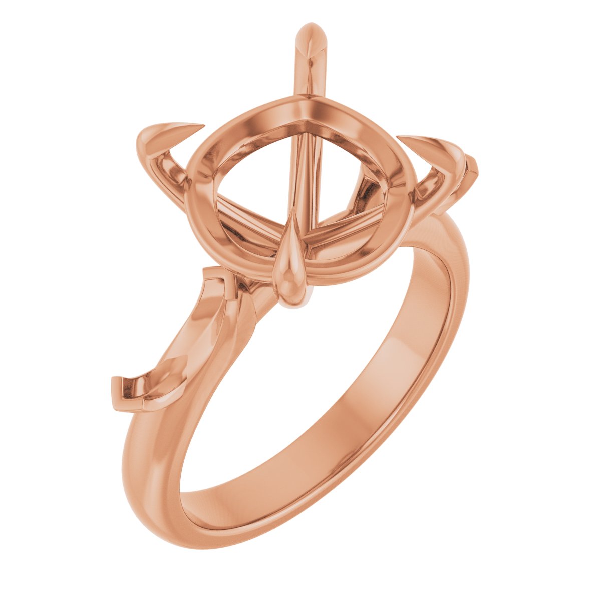 Claw-Prong Three-Stone Engagement Ring
