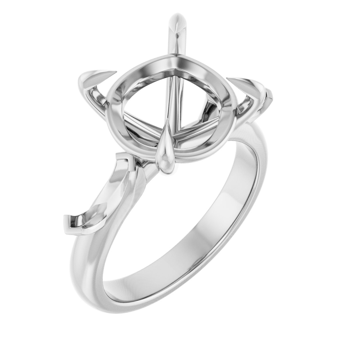 Claw-Prong Three-Stone Engagement Ring