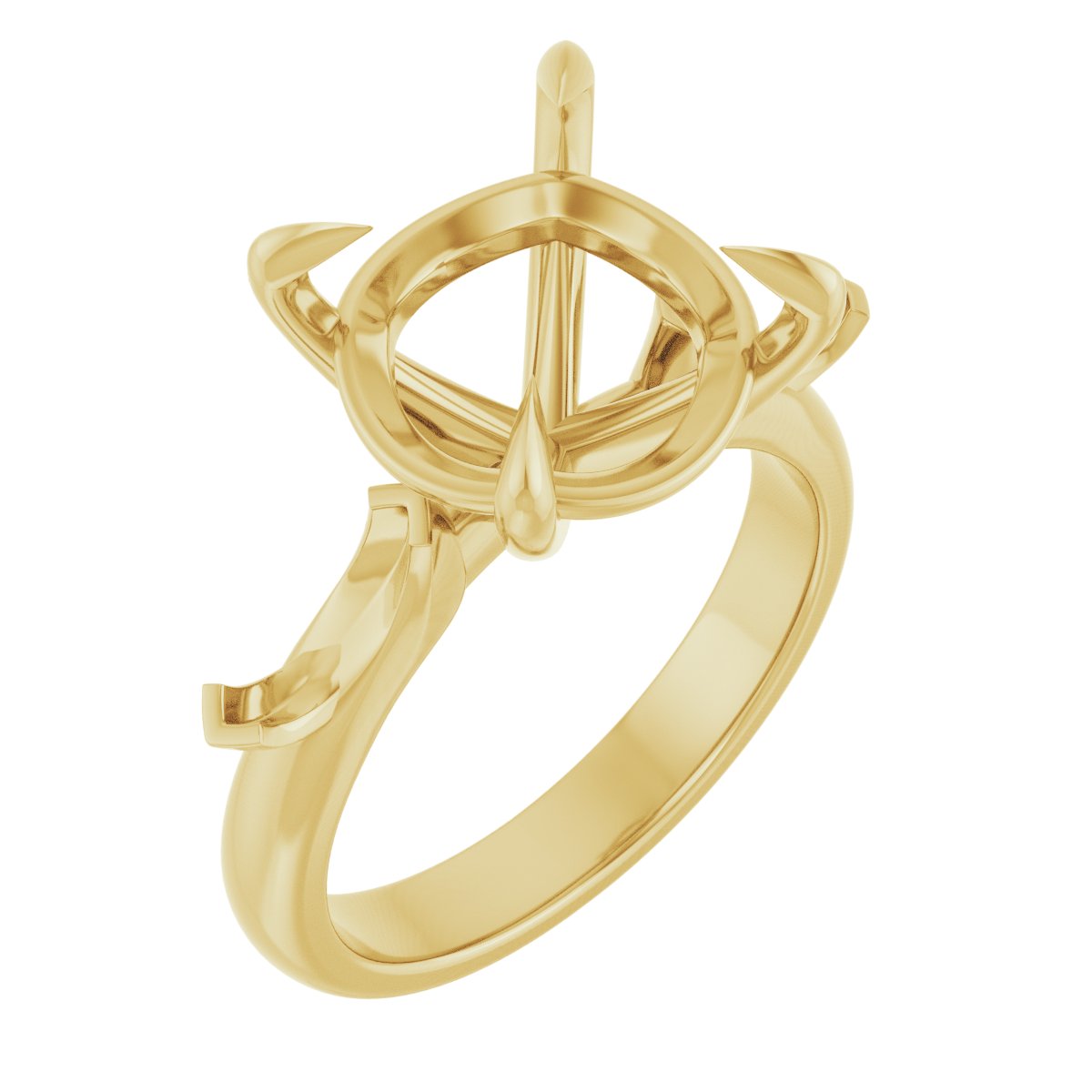 Claw-Prong Three-Stone Engagement Ring