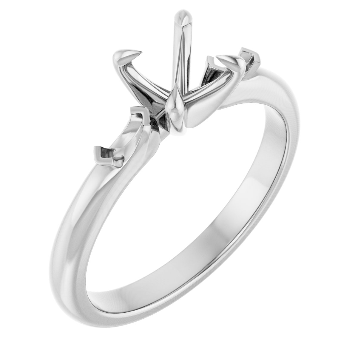 Claw-Prong Three-Stone Engagement Ring