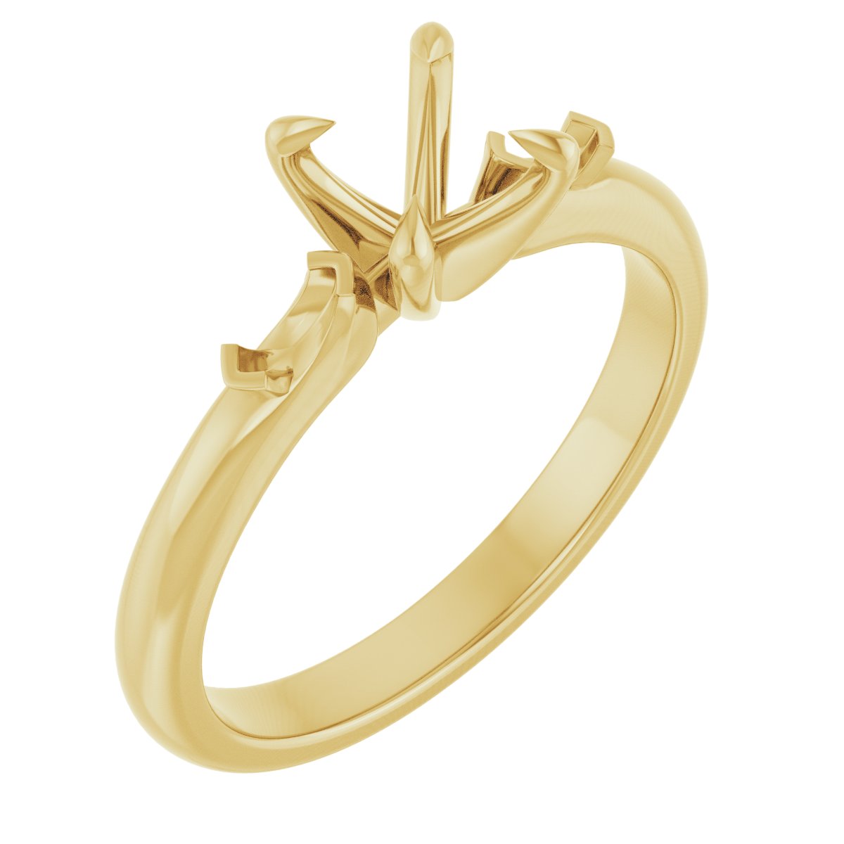 Claw-Prong Three-Stone Engagement Ring