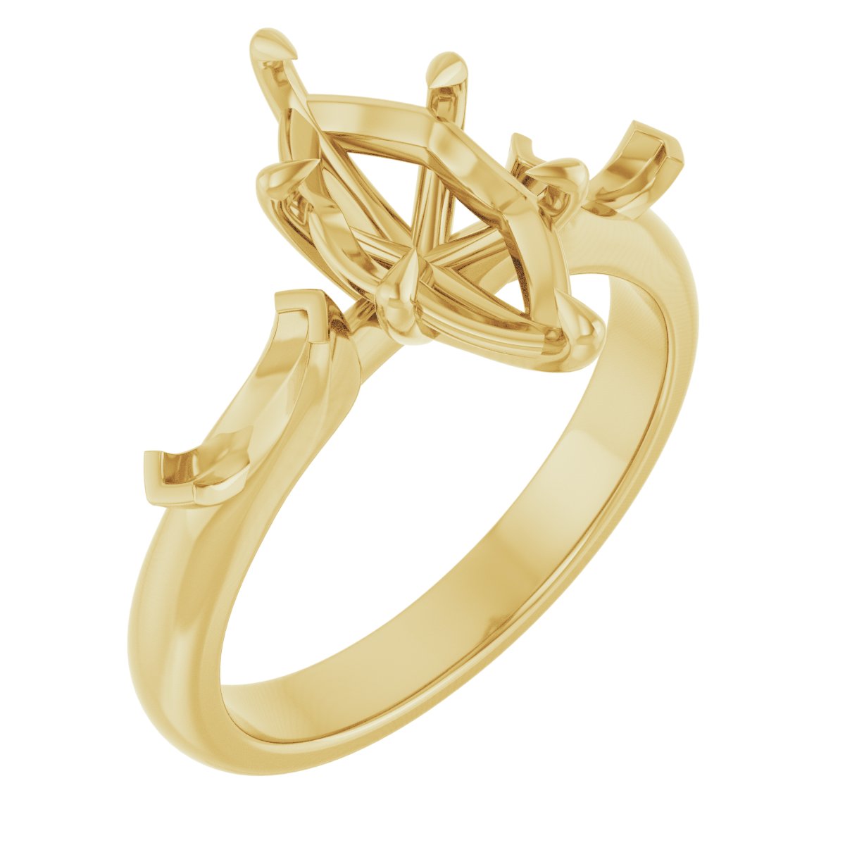 Claw-Prong Three-Stone Engagement Ring