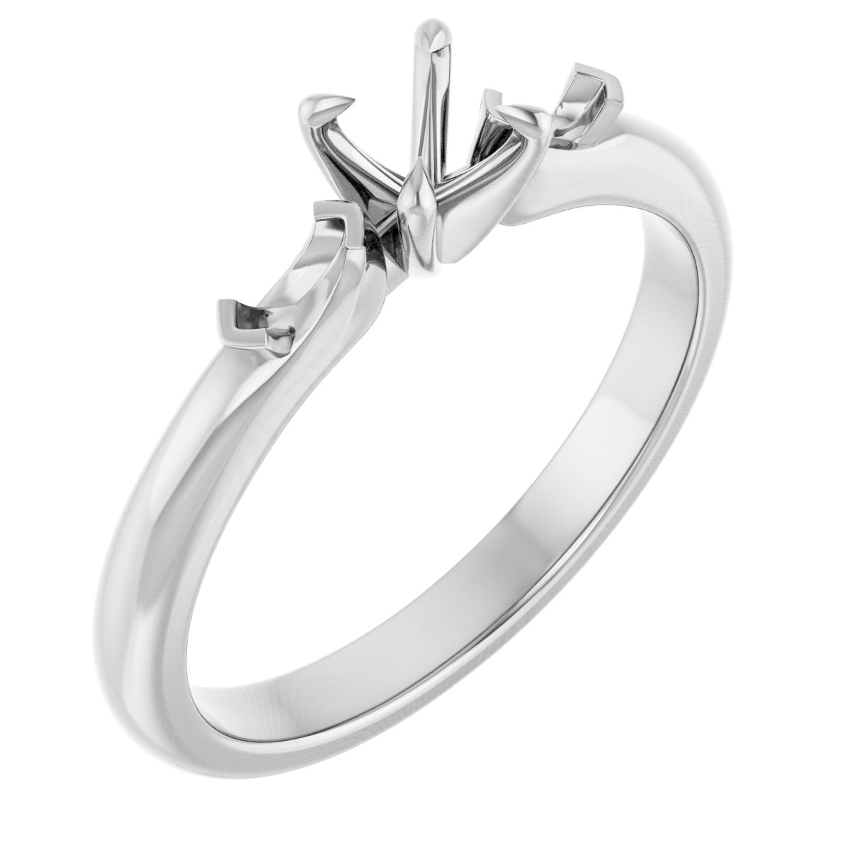 Claw-Prong Three-Stone Engagement Ring