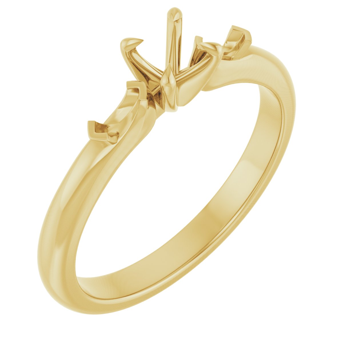 Claw-Prong Three-Stone Engagement Ring