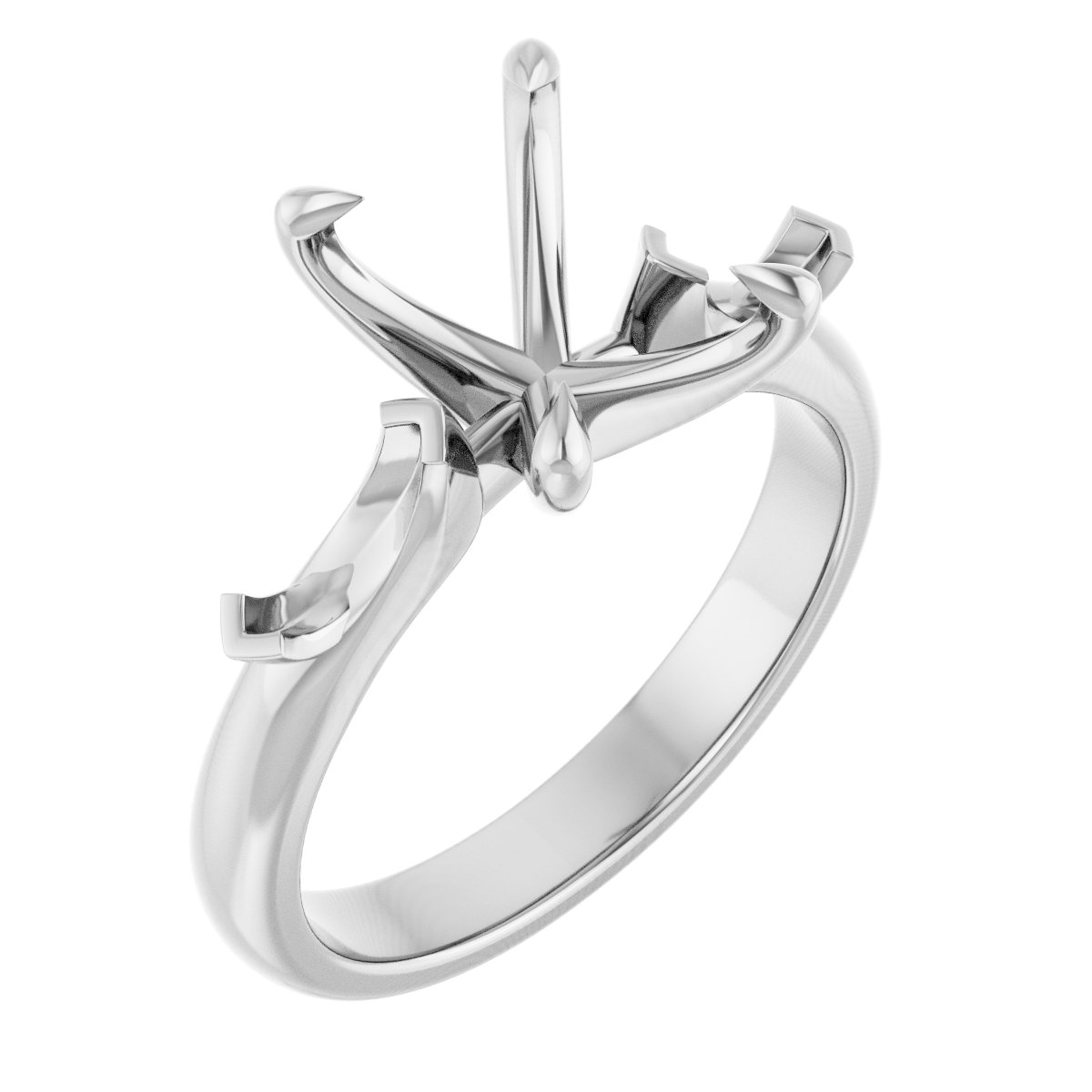 Claw-Prong Three-Stone Engagement Ring