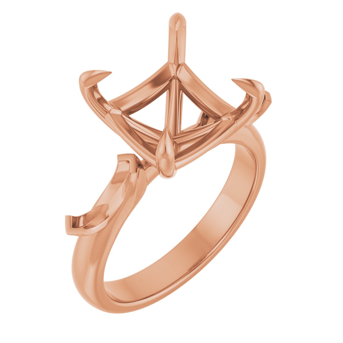 Claw-Prong Three-Stone Engagement Ring