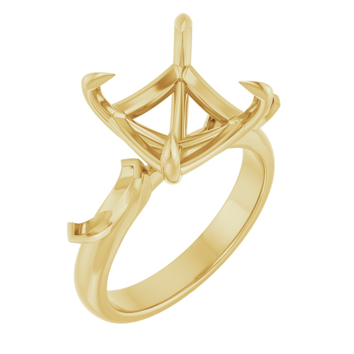 Claw-Prong Three-Stone Engagement Ring