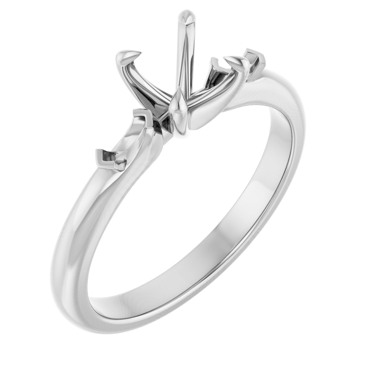 Claw-Prong Three-Stone Engagement Ring
