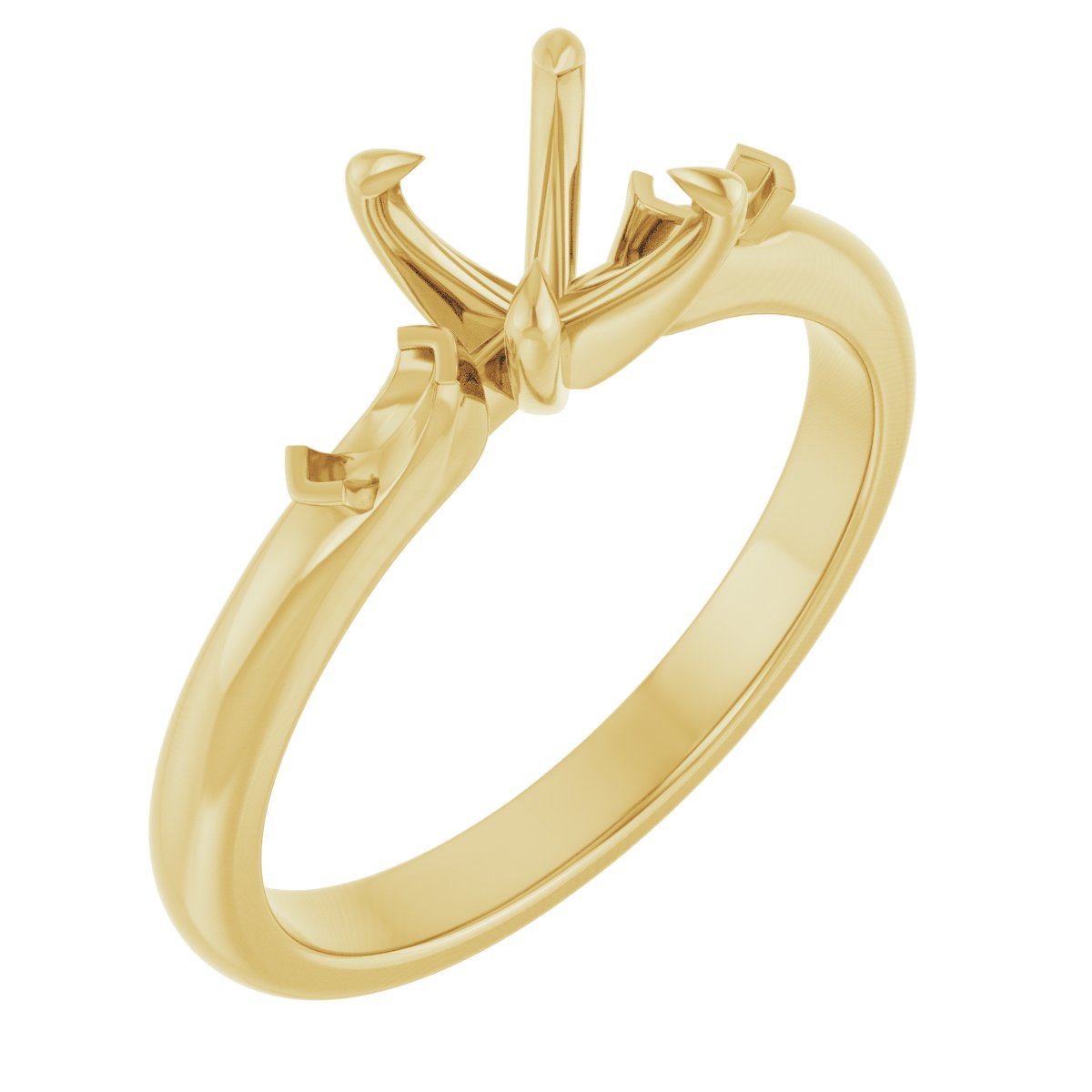 Claw-Prong Three-Stone Engagement Ring