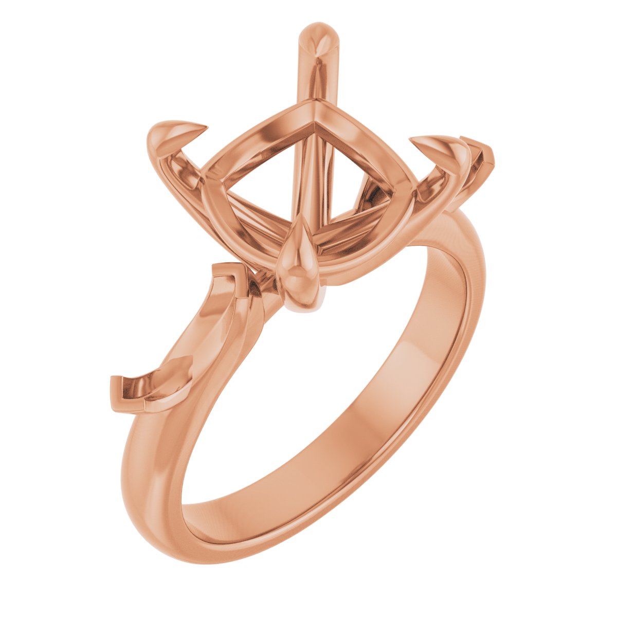 Claw-Prong Three-Stone Engagement Ring