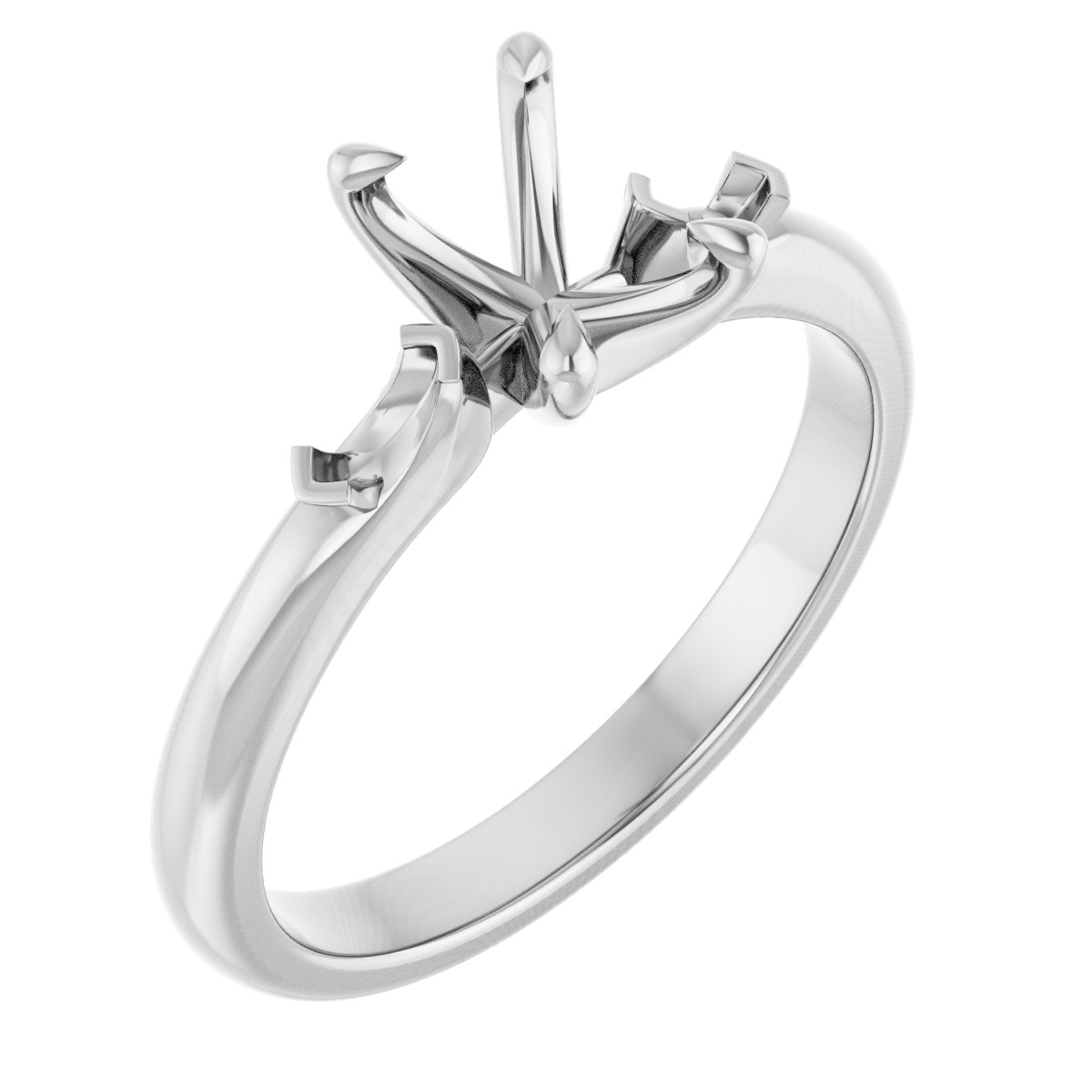 Claw-Prong Three-Stone Engagement Ring