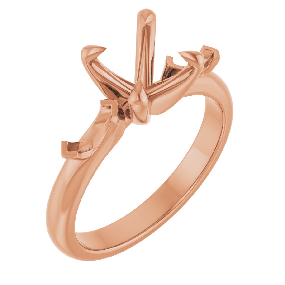 Claw-Prong Three-Stone Engagement Ring