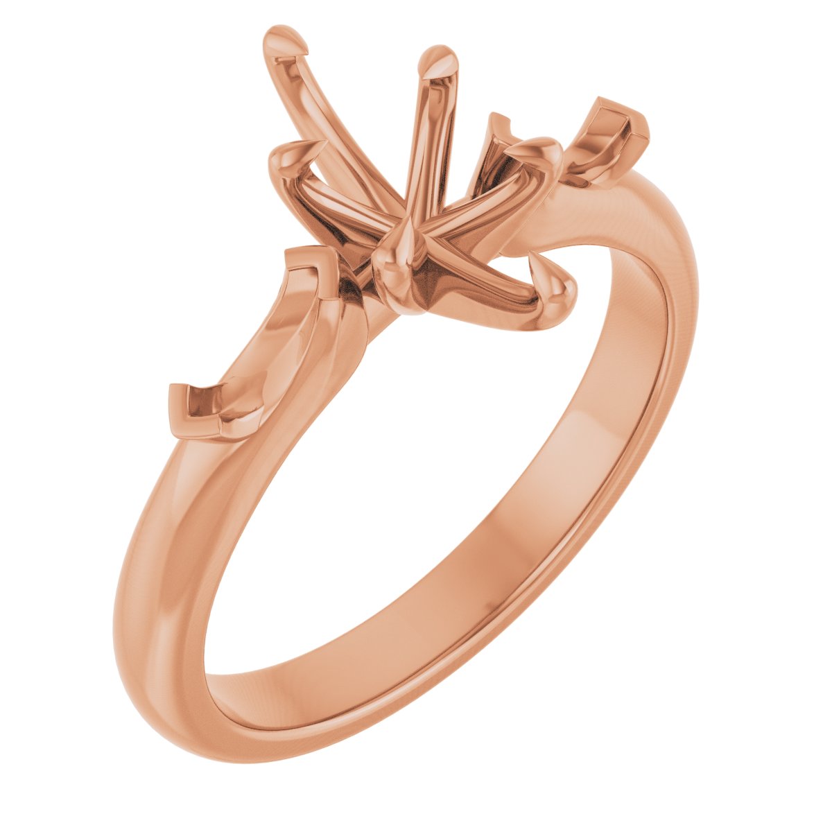 Claw-Prong Three-Stone Engagement Ring