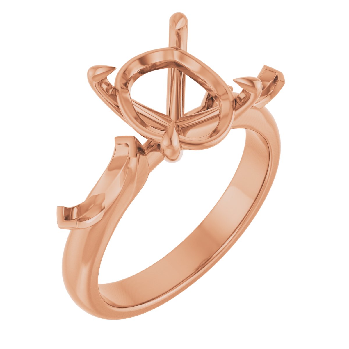 Claw-Prong Three-Stone Engagement Ring