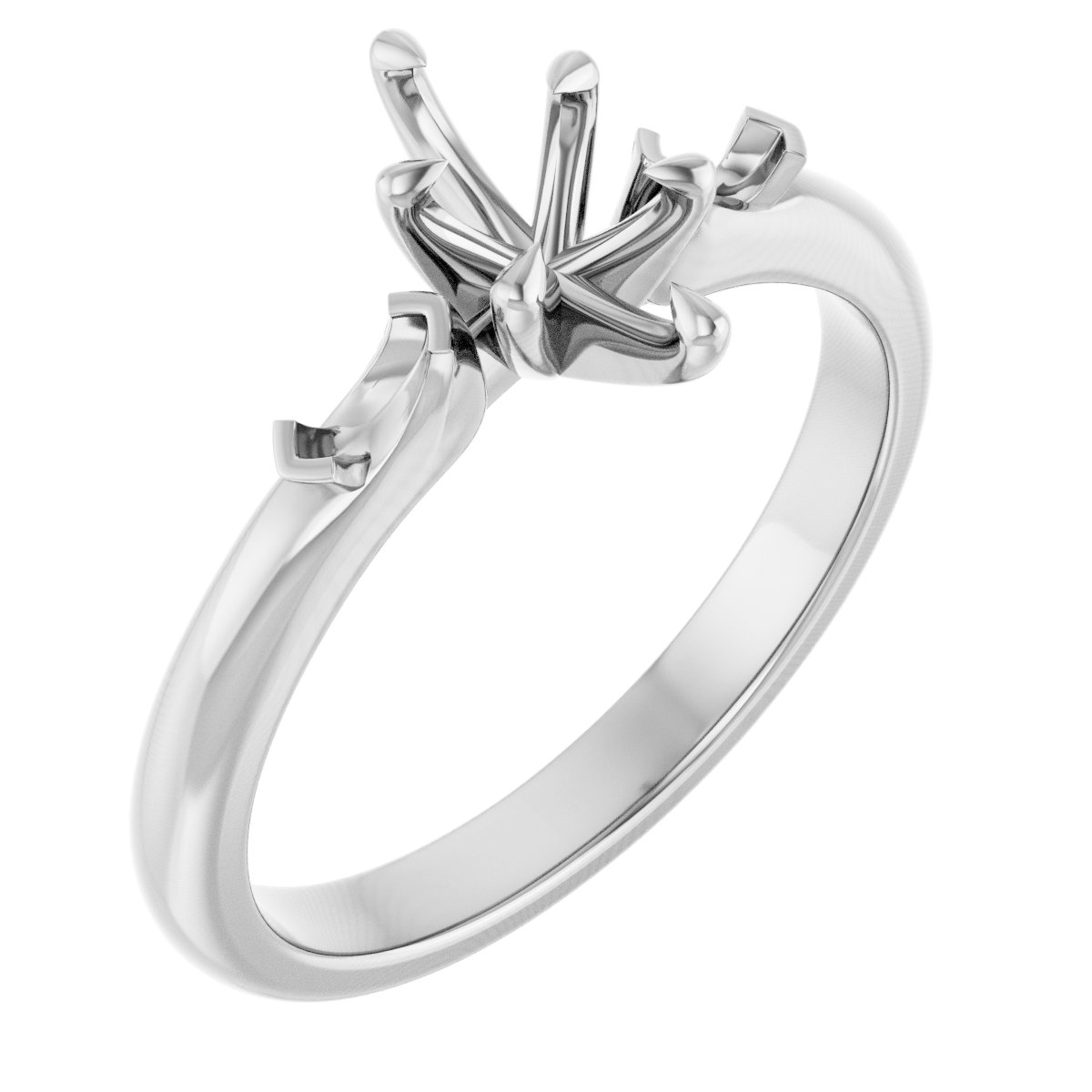 Claw-Prong Three-Stone Engagement Ring