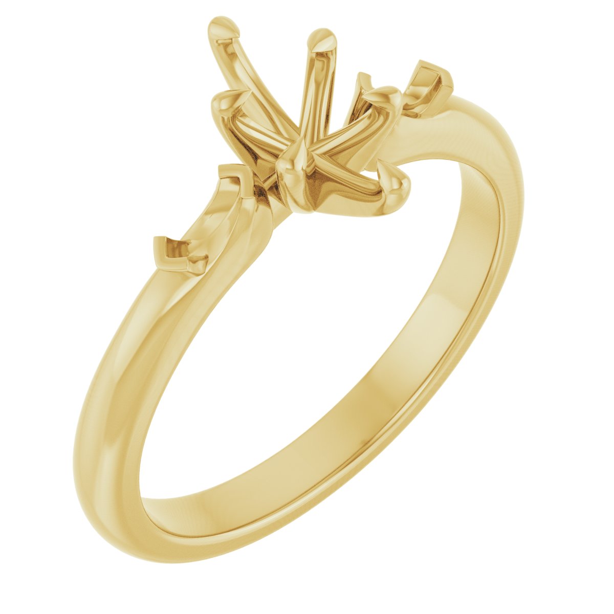 Claw-Prong Three-Stone Engagement Ring