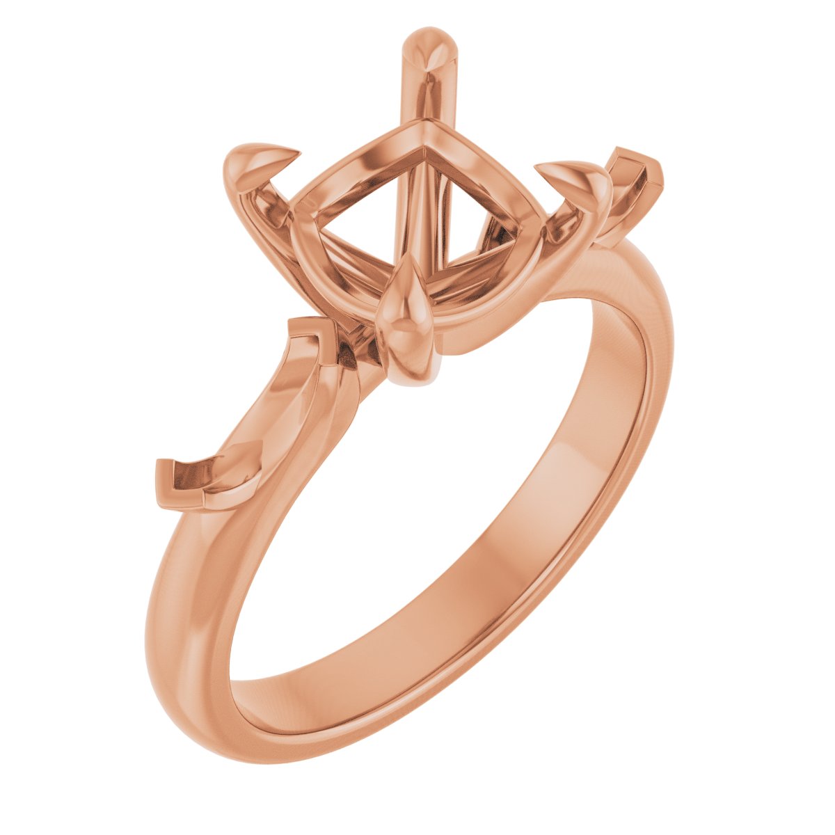 Claw-Prong Three-Stone Engagement Ring