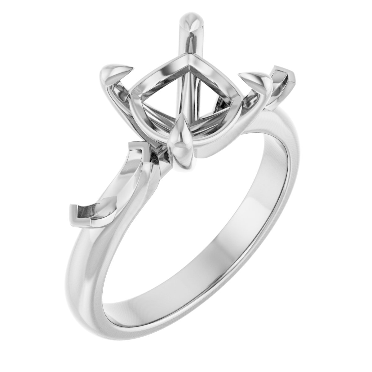 Claw-Prong Three-Stone Engagement Ring