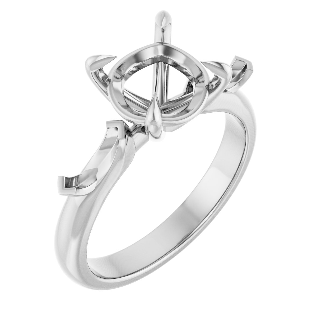 Claw-Prong Three-Stone Engagement Ring