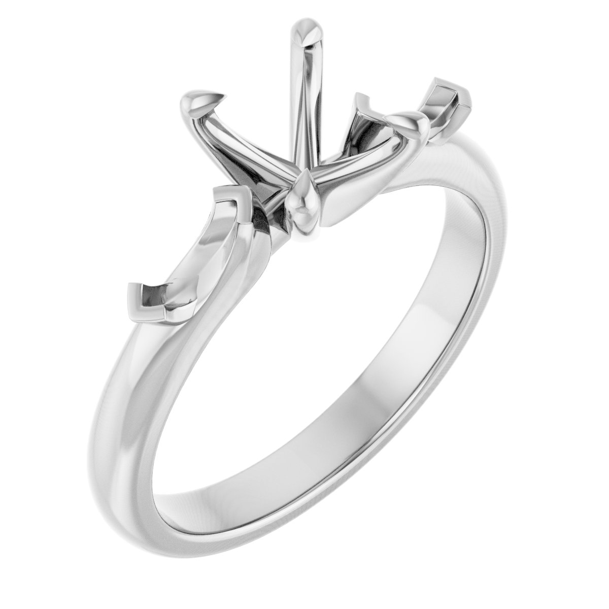 Claw-Prong Three-Stone Engagement Ring