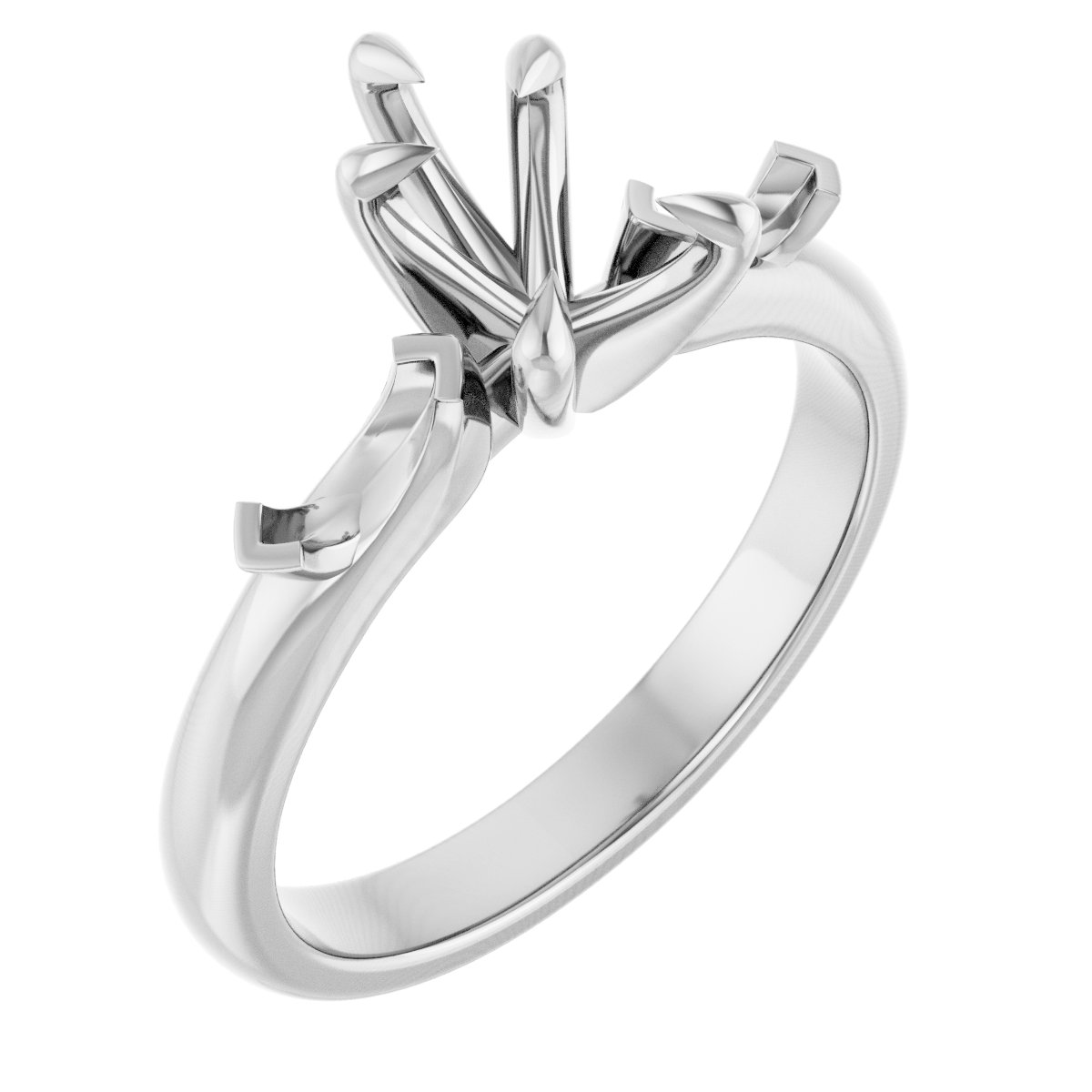 Claw-Prong Three-Stone Engagement Ring
