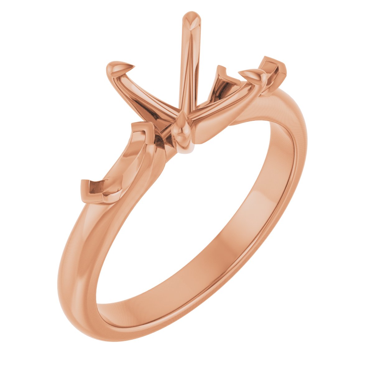 Claw-Prong Three-Stone Engagement Ring