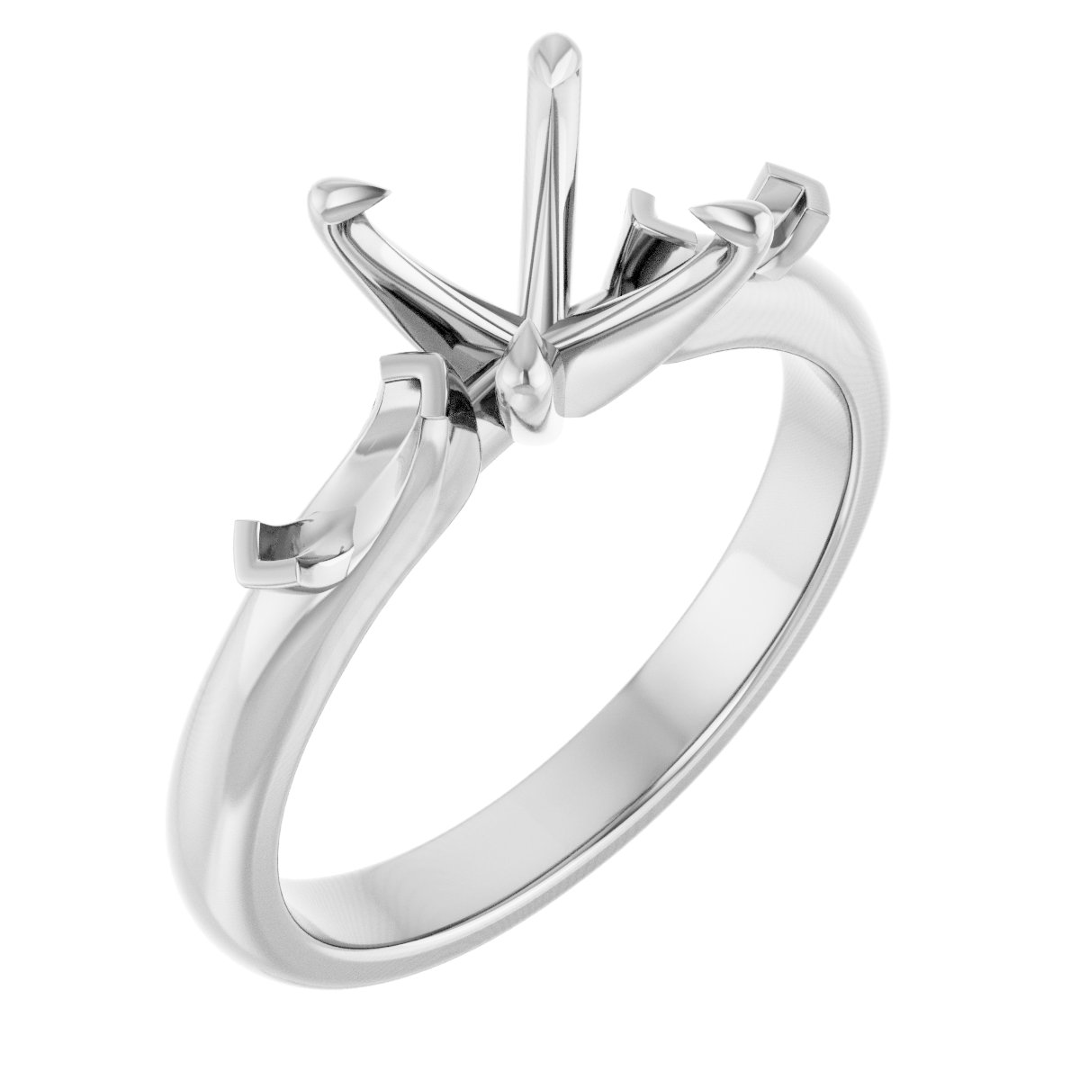 Claw-Prong Three-Stone Engagement Ring