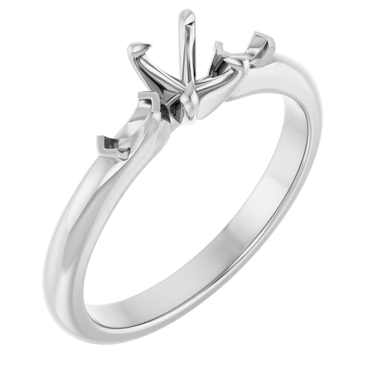 Claw-Prong Three-Stone Engagement Ring