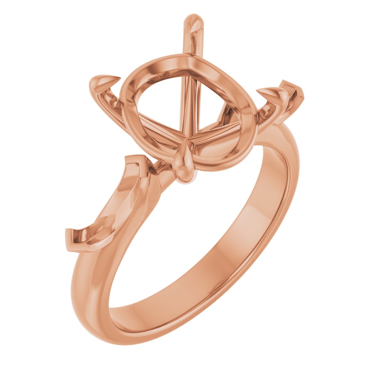 Claw-Prong Three-Stone Engagement Ring