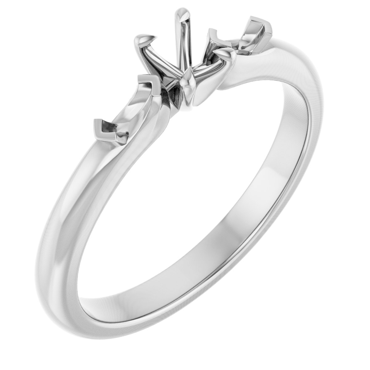 Claw-Prong Three-Stone Engagement Ring