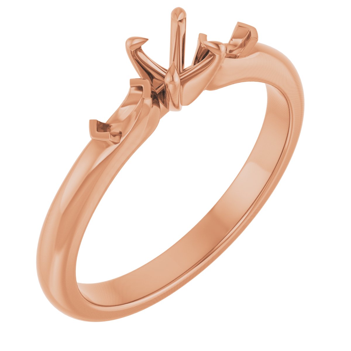Claw-Prong Three-Stone Engagement Ring