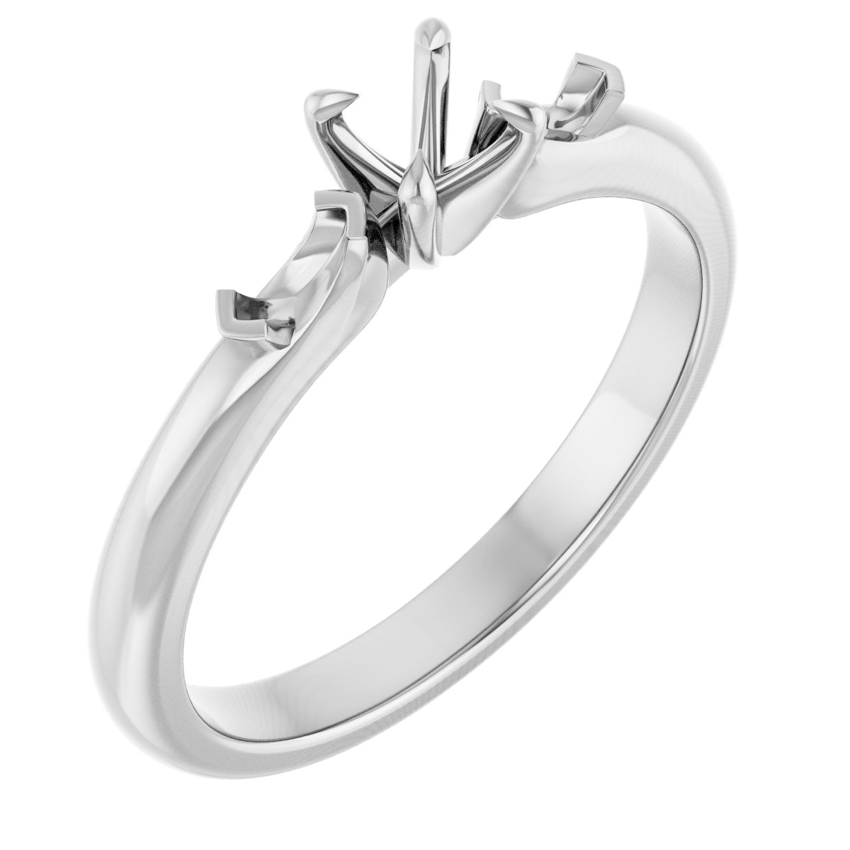 Claw-Prong Three-Stone Engagement Ring