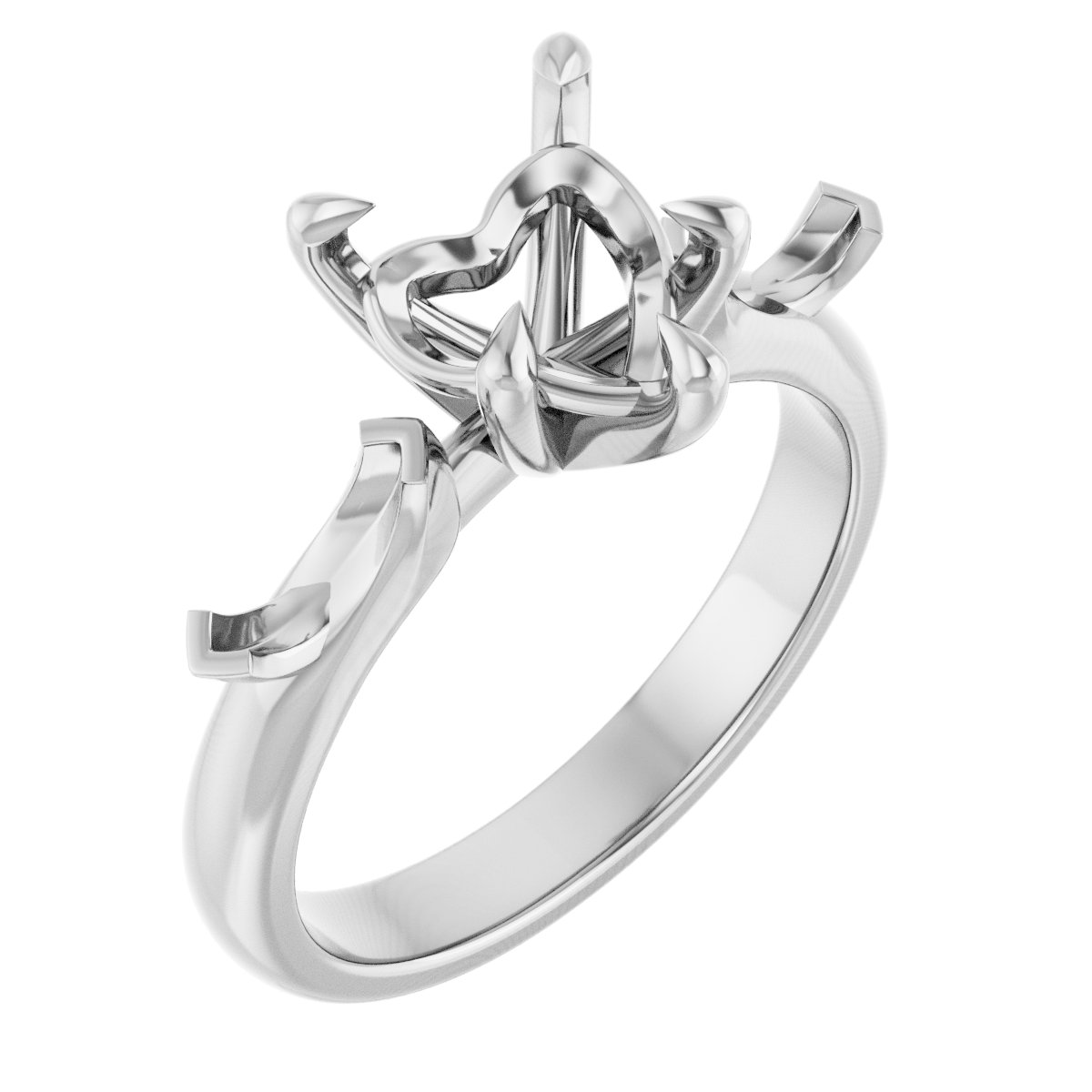 Claw-Prong Three-Stone Engagement Ring