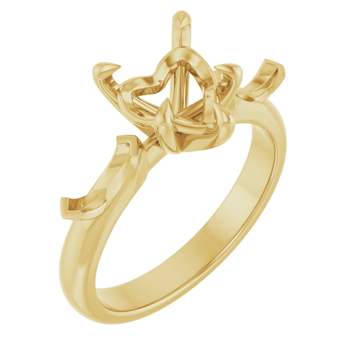 Claw-Prong Three-Stone Engagement Ring