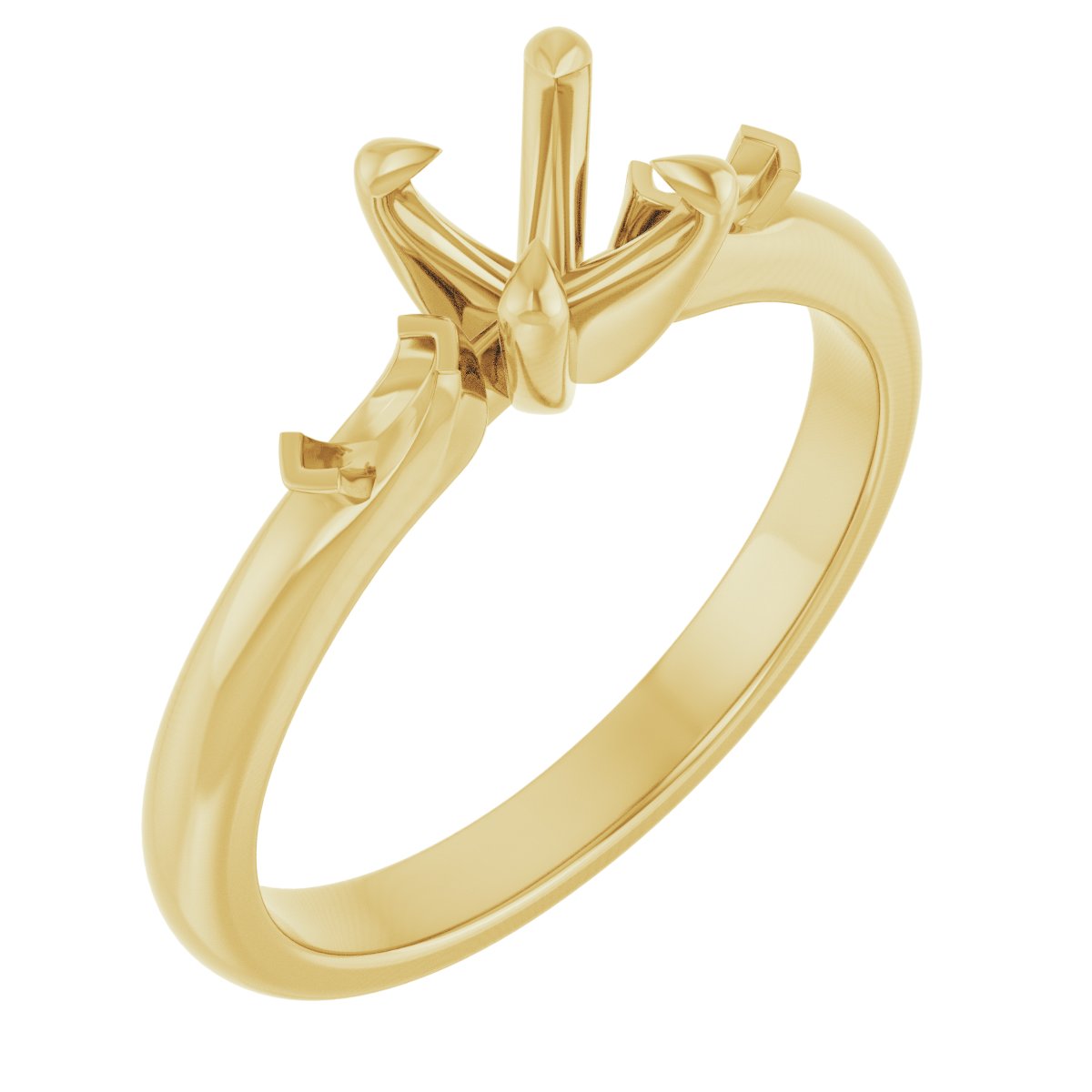 Claw-Prong Three-Stone Engagement Ring