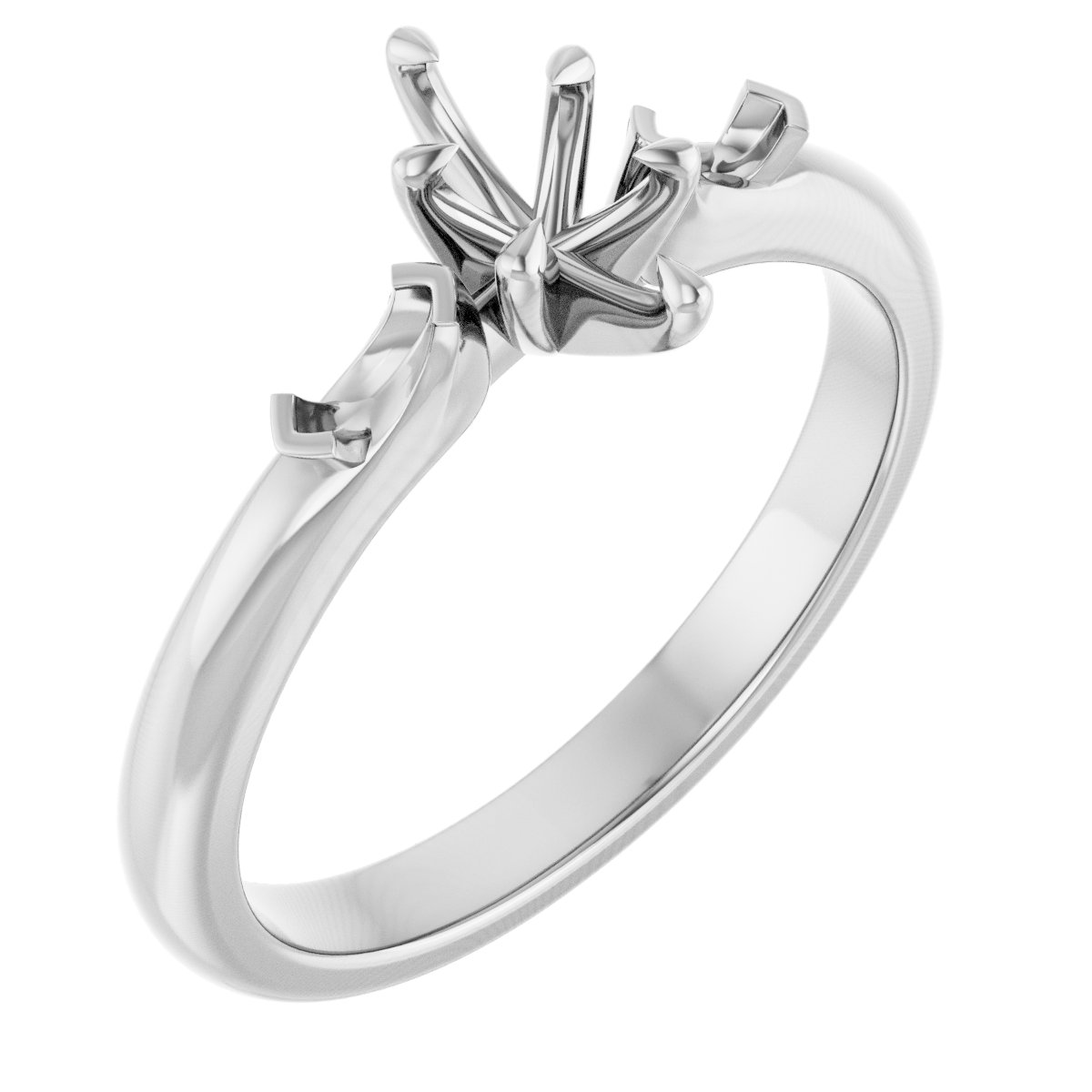 Claw-Prong Three-Stone Engagement Ring