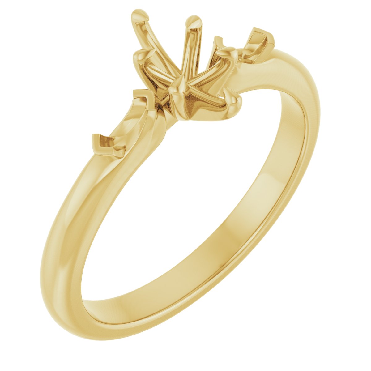 Claw-Prong Three-Stone Engagement Ring