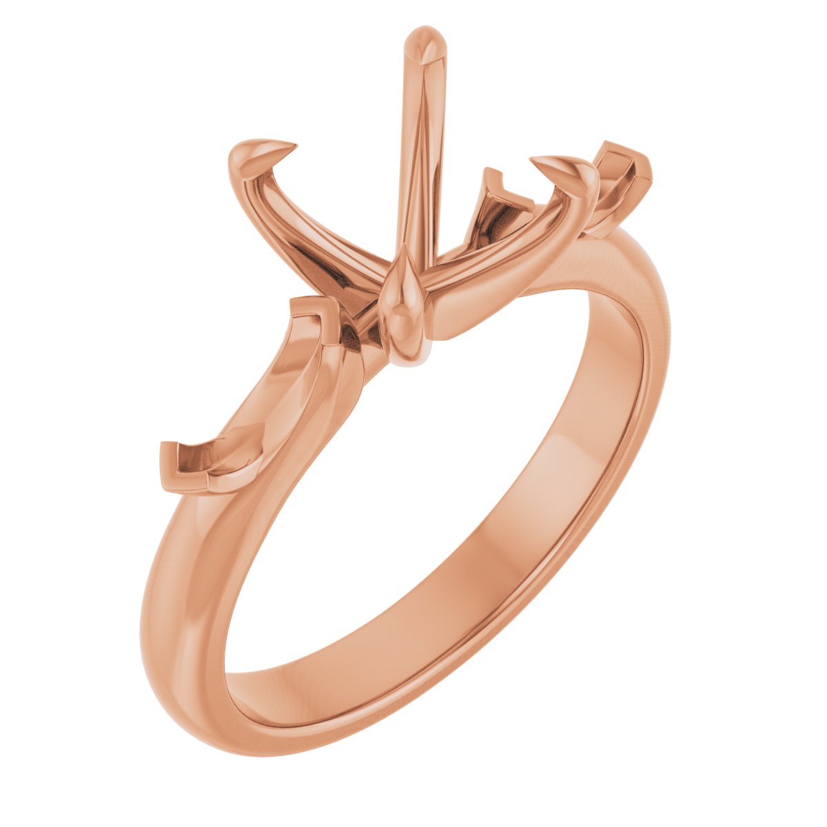 Claw-Prong Three-Stone Engagement Ring