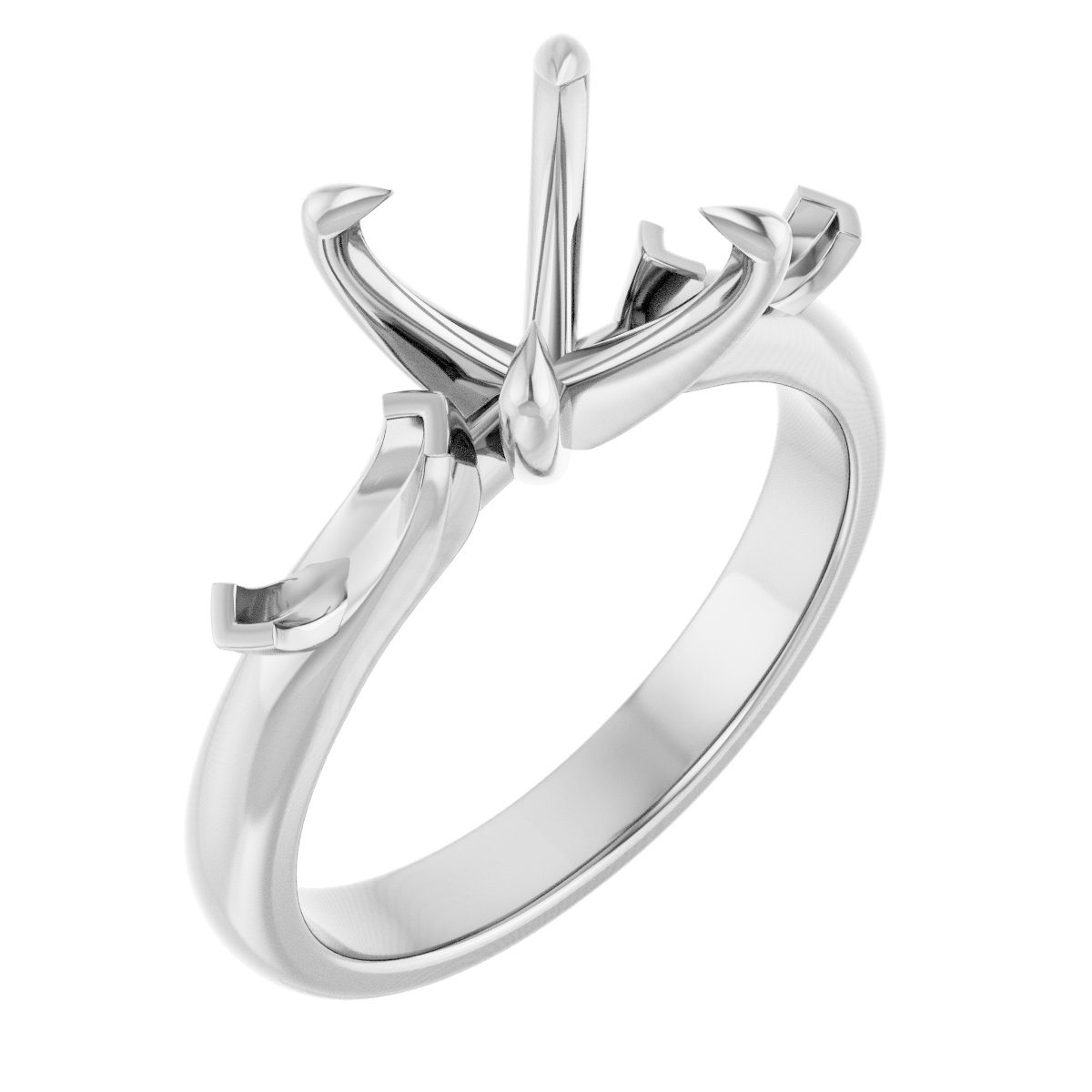 Claw-Prong Three-Stone Engagement Ring