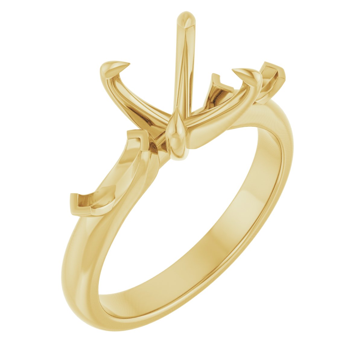 Claw-Prong Three-Stone Engagement Ring