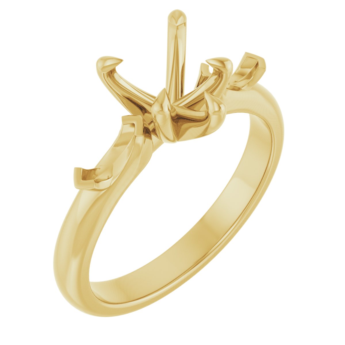 Claw-Prong Three-Stone Engagement Ring