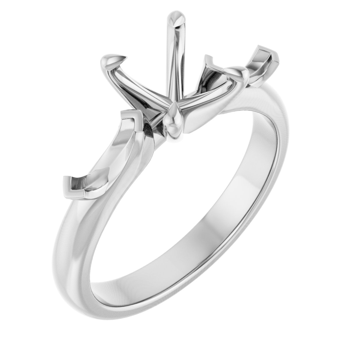 Claw-Prong Three-Stone Engagement Ring
