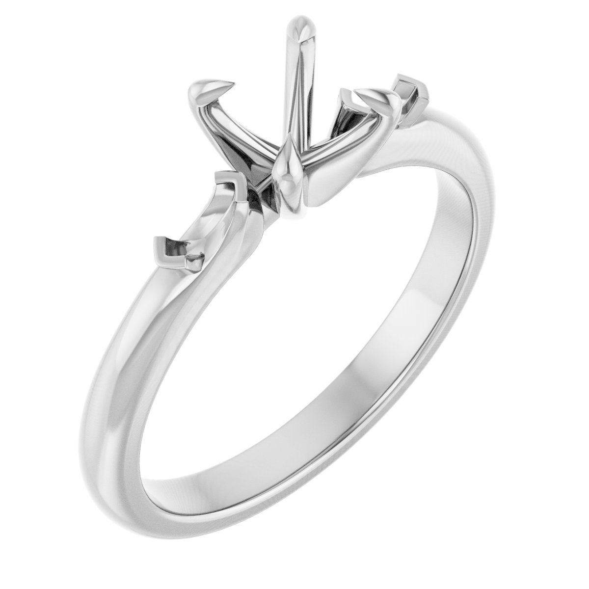 Claw-Prong Three-Stone Engagement Ring